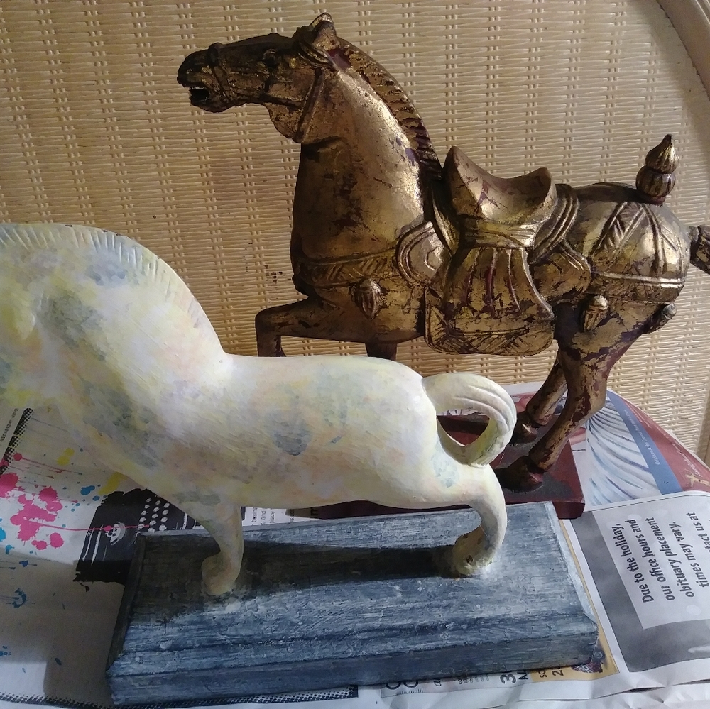 Wood-carved Horses. Priced seperatly